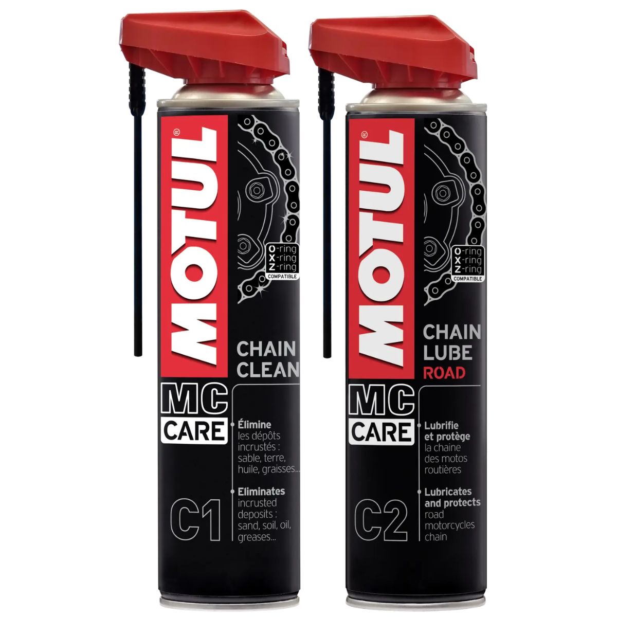 Kit Limpa E Lubrifica Correntes Motul Mc Care C1 + C2